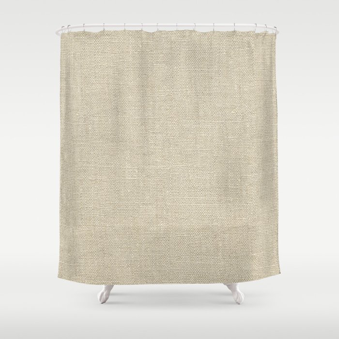 Beige Linen Shower Curtain