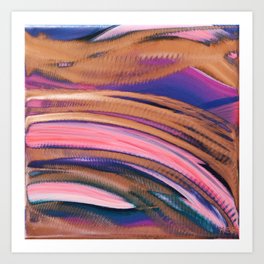 Copper Movement Art Print | Pink, Magenta, Modern, Abstract, Painting, Copper, Oil, Other, Mixedmedia 