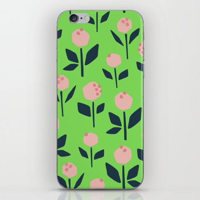 Flower in Green iPhone Skin