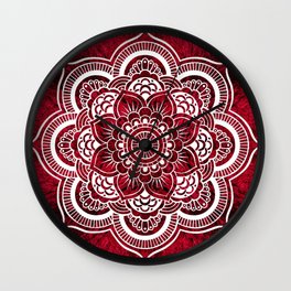 Mandala Red Colorburst #authentic Wall Clock