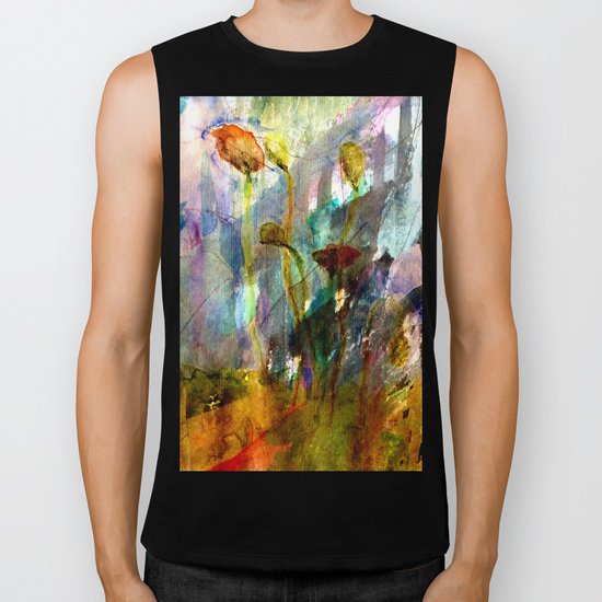 flowers on the field Biker Tank