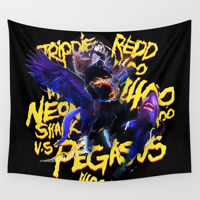 shark trippie vs pegasus redd 2021 masaug Wall Tapestry by robertranda Society6