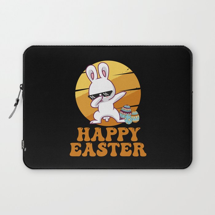 Happy Easter Kids Toddler Dabbing Bunny Laptop Sleeve