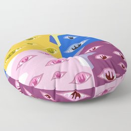 The crying eyes patchwork 4 Floor Pillow