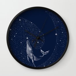starry whale Wall Clock