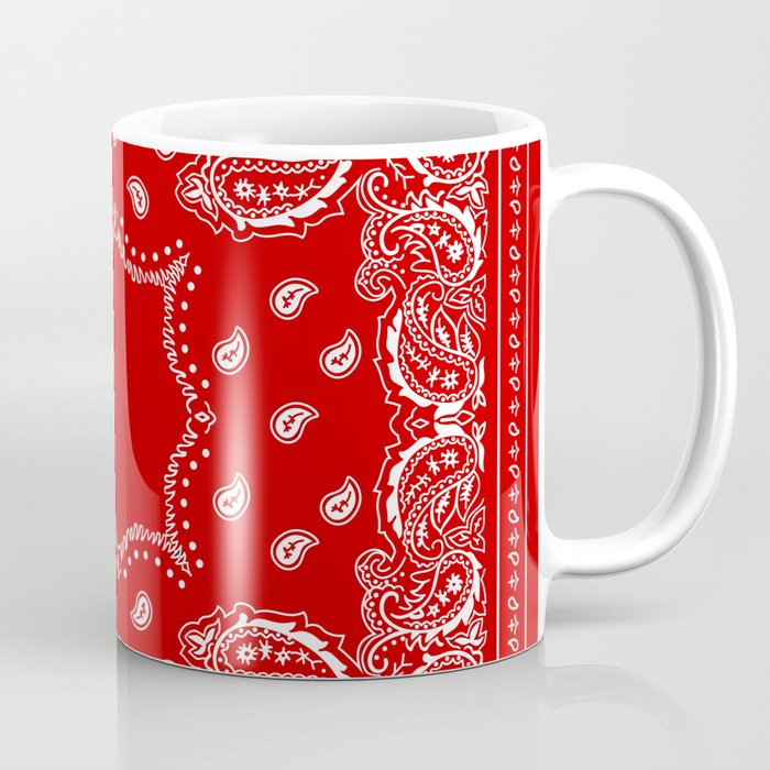 Bandana In Red White Coffee Mug By Rosemarya Society6 Bandana In Red White Coffee Mug