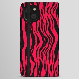 Neon Red Tiger Pattern iPhone Wallet Case