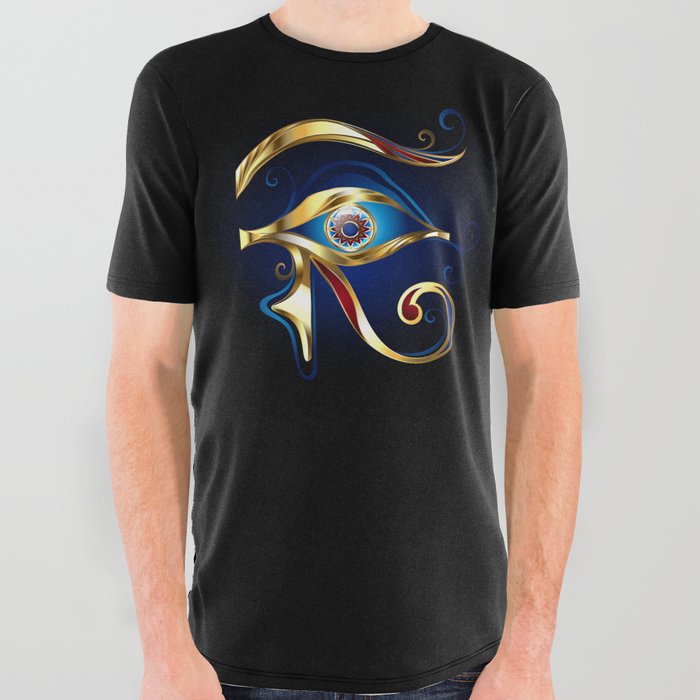 Gold Eye of Horus All Over Graphic Tee