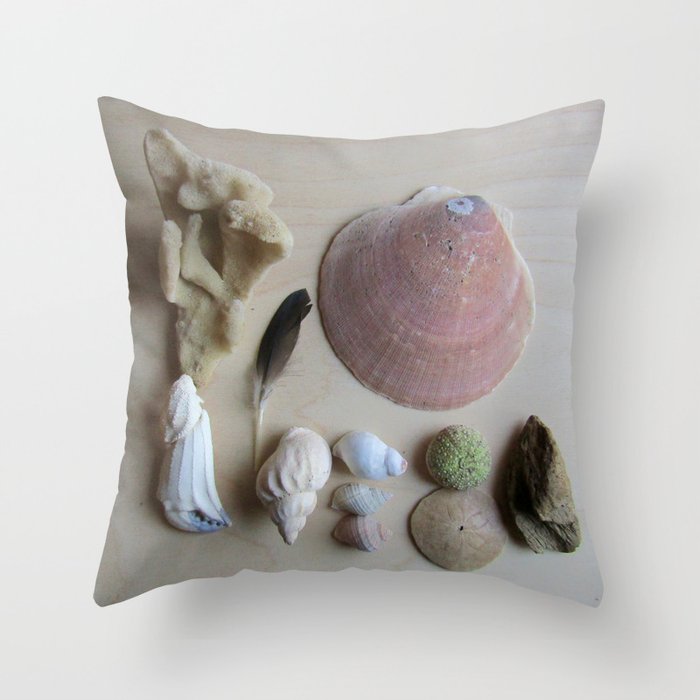 Little Beach Curiosity Collection 1 Throw Pillow