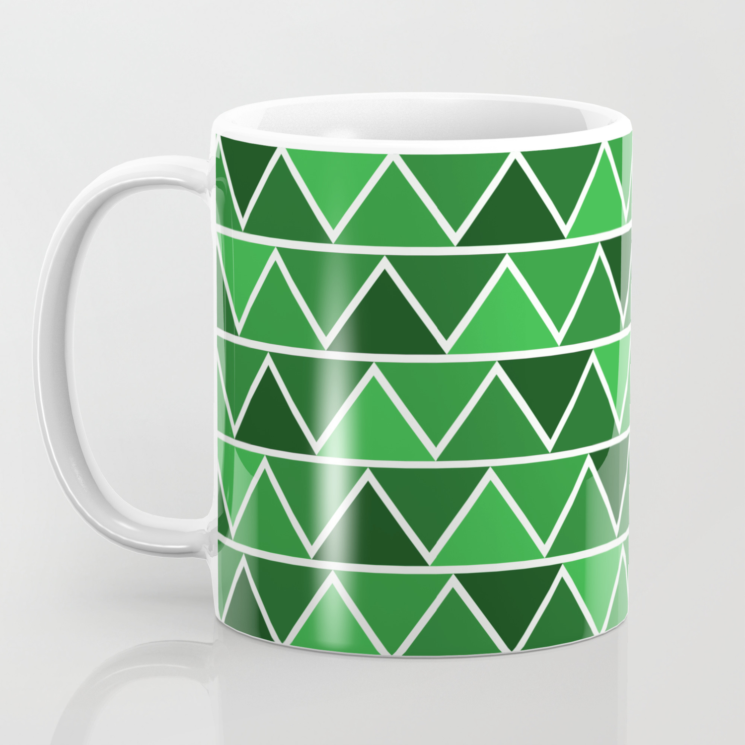Modern Abstract Art Pattern Green Triangles Simple Artistic