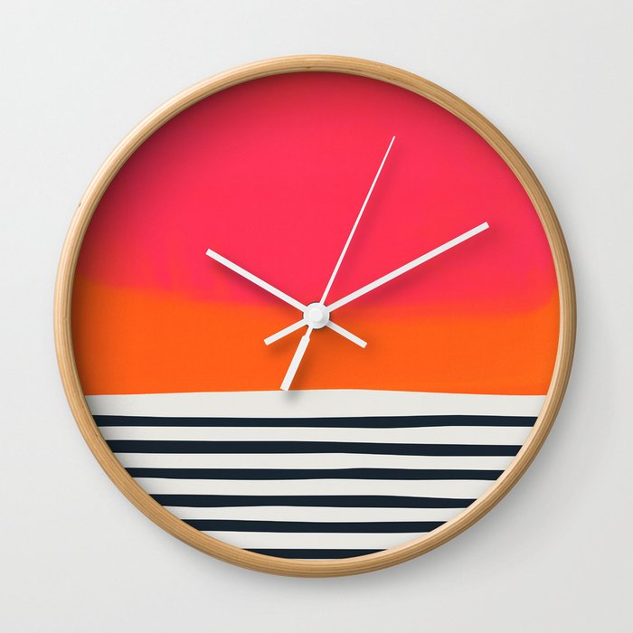 Sunset Ripples Wall Clock