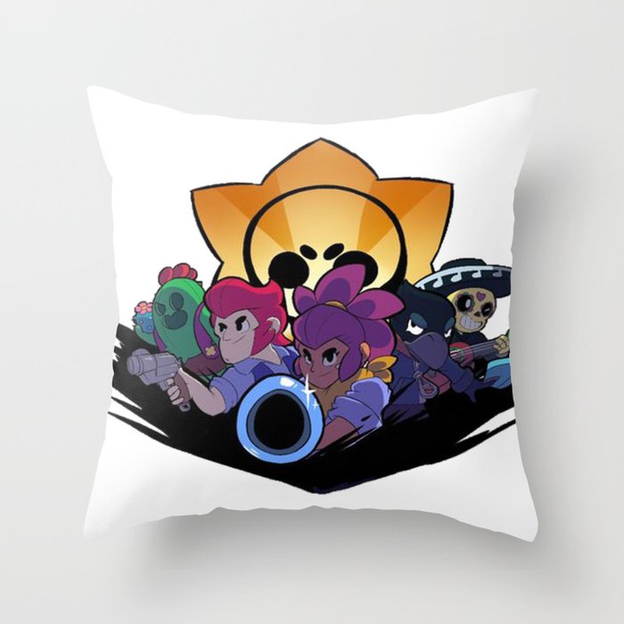 Spike Colt Shelly Crow And Poco Design Brawl Stars Throw Pillow By Zarcus11 Society6