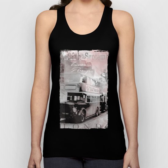 Vintage England London Britain Illustration Pastel Colors Unisex Tank Top