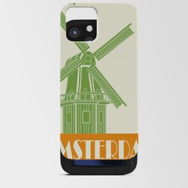 Amsterdam Holland Green And Orange Windmill iPhone Card Case