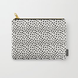 Preppy brushstroke free polka dots black and white spots dots dalmation animal spots design minimal Carry-All Pouch