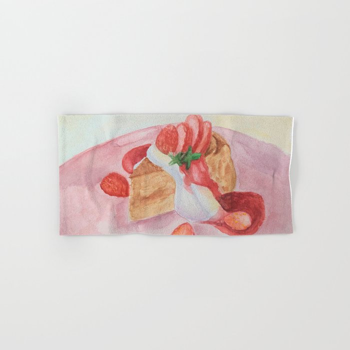 Сake with strawberries and cream Hand & Bath Towel