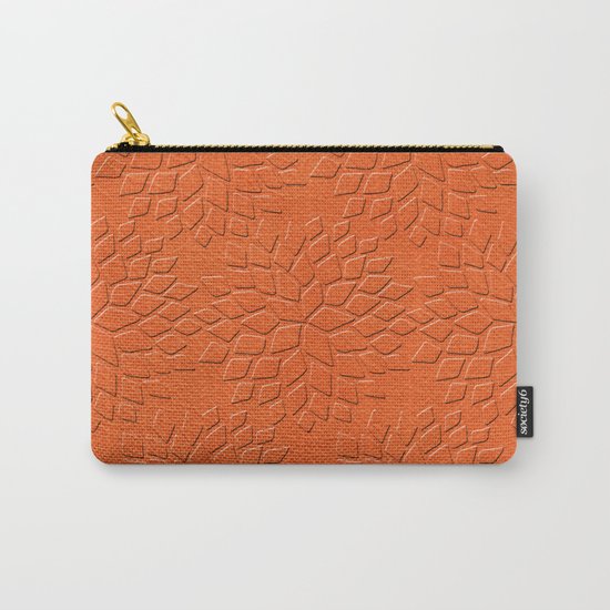 Leather Look Petal Pattern - Flame Color Carry-All Pouch