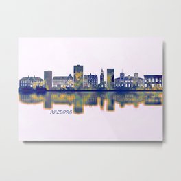Aalborg Skyline Metal Print | Watercolor, Print, Towers, City, Architecture, Modern, Skyline, Skyscrapers, Painting, Urban 