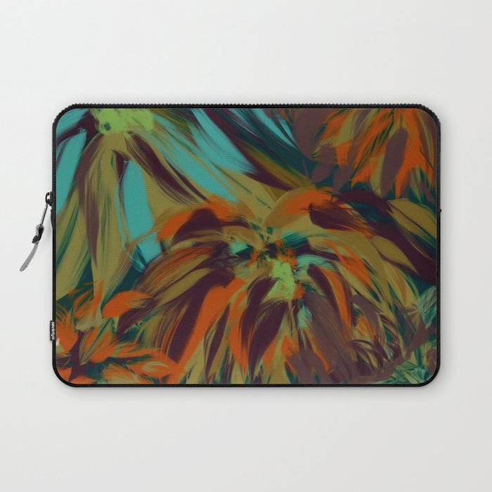 Fancy Flowers No2 - teal and red Laptop Sleeve