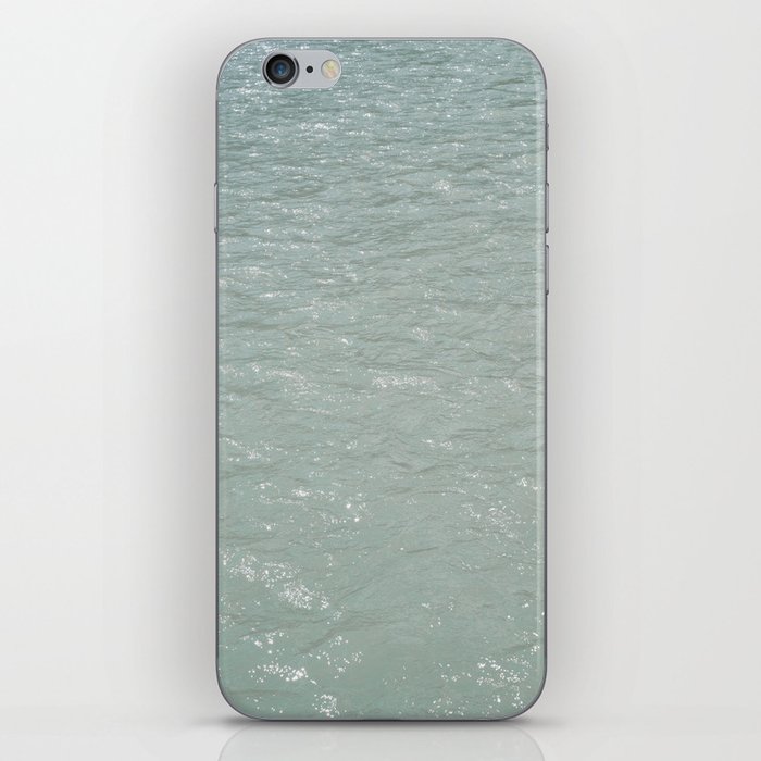 Sparkling summer sea art print - blue coastal waves - nature and travel photography iPhone Skin