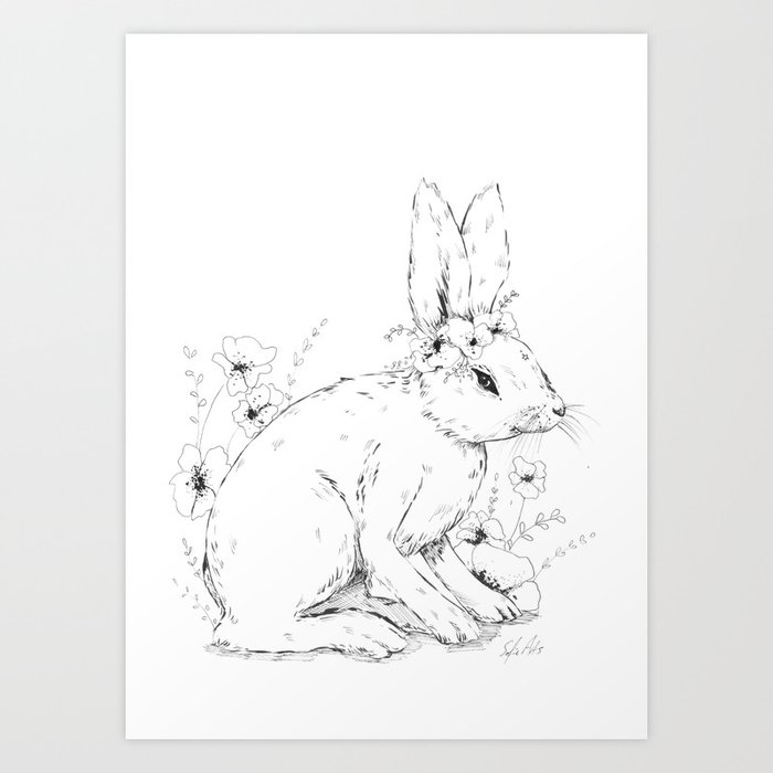 Little snowshoe hare Art Print