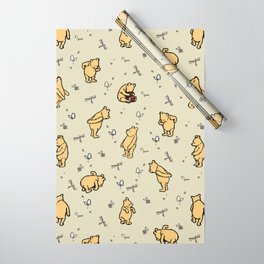 Neutral Classic Pooh Pattern Wrapping Paper