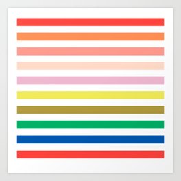 Rainbow stripes colorful decor for kids room nursery boy or girl Art Print