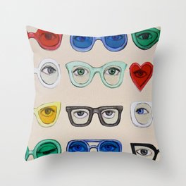 Glasses Throw Pillow