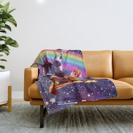 Space Sloth Riding Llama Unicorn - Taco & Burrito Throw Blanket | Galaxy, Unicorn, Hipster, Llamacorn, Crazy, Trippy, Cosmic, Space, Burrito, Sloth 