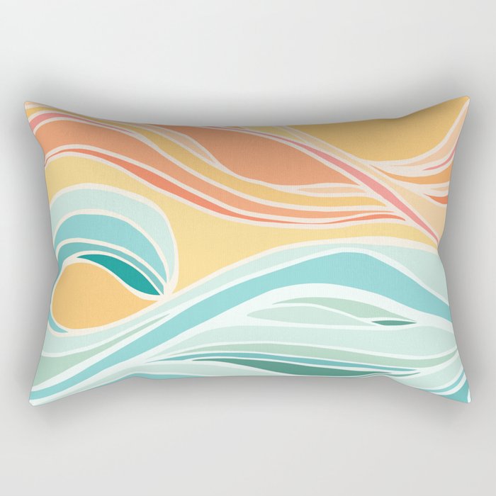 Sea and Sky Abstract Landscape Rectangular Pillow