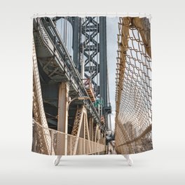 Manhattan Bridge in Winter | New York City | Travel Photography Shower Curtain