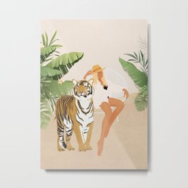 The Lady and the Tiger Metal Print