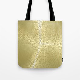 Gold paisley on a gold background Tote Bag