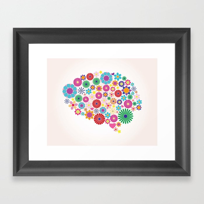 Flower brain Framed Art Print