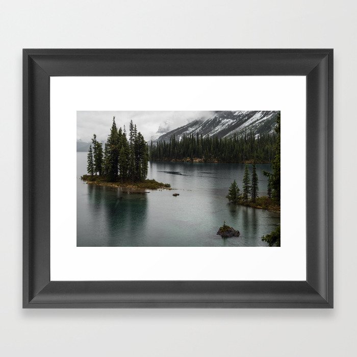 Landscape Photography Maligne Lake Island Framed Art Print