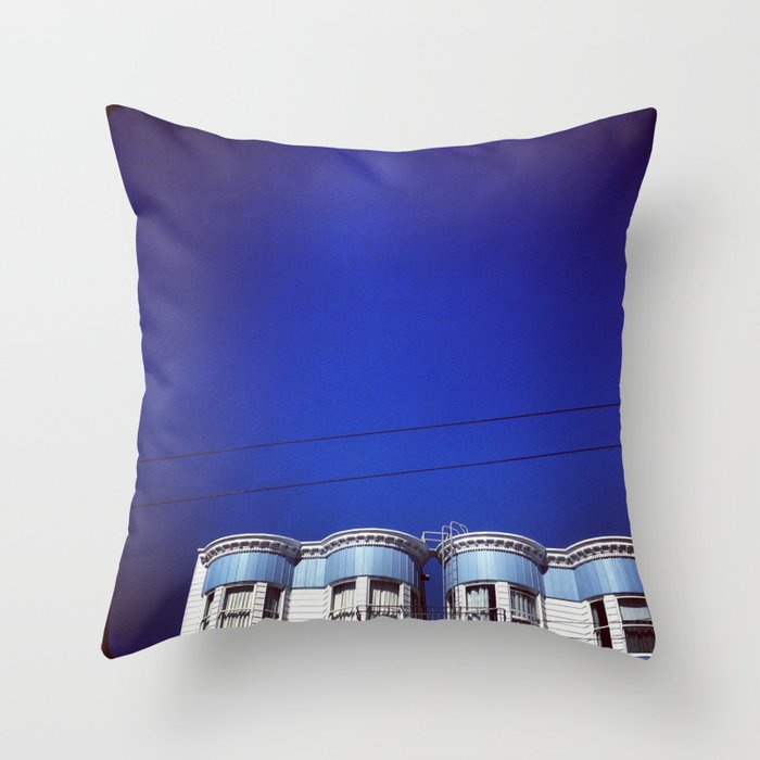Blue on Blue san Francisco Throw Pillow