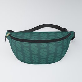 Viridian Green Paragraph Pattern Fanny Pack