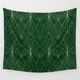 Art Deco in Emerald Green Wall Tapestry
