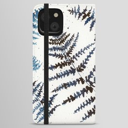 Ferns in Prussian Blue & Turquoise iPhone Wallet Case