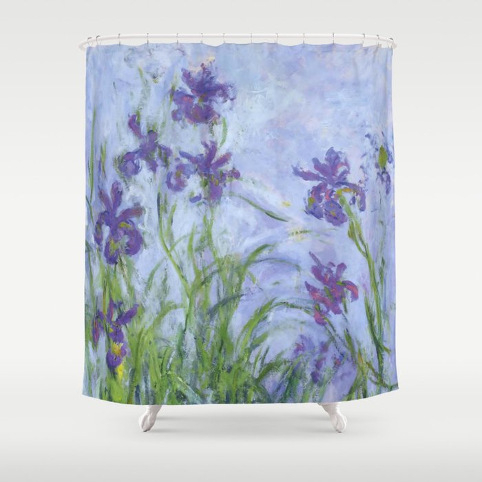 Claude Monet "Iris mauves" Shower Curtain