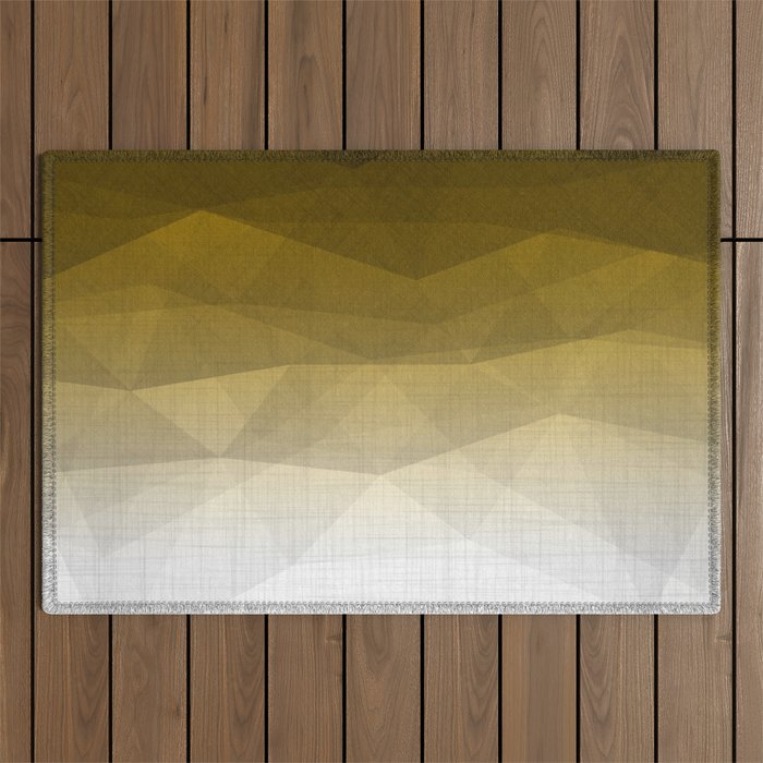 Triangle Amber Minimalist, abstract minimal geometry, golden green, yellow, gold, khaki, ochre Outdoor Rug