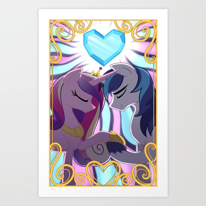 princess cadance and shining armor mlp art print by wingedwolf94