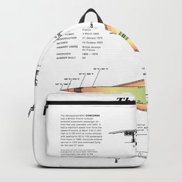 Concorde Supersonic Airliner Blueprint (white) Backpack