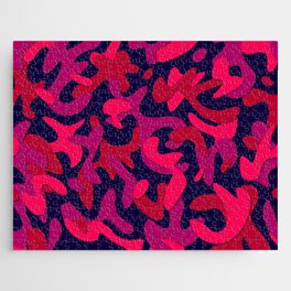 Black, Red & Pink Colorful Cama Design  Jigsaw Puzzle