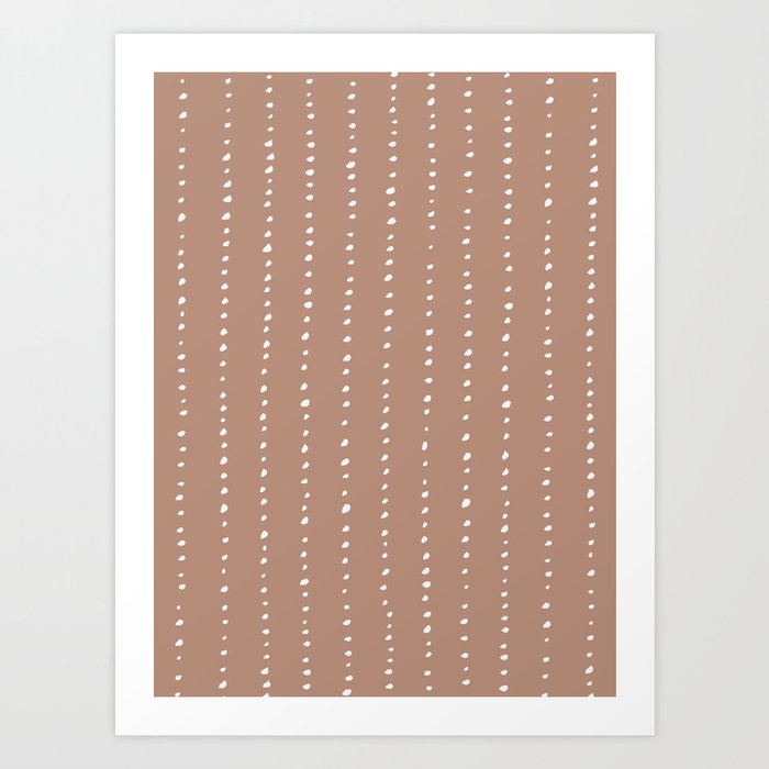 Dotted Lines White On Soft Clay Art Print