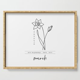 March Birth Flower | Daffodil Serving Tray