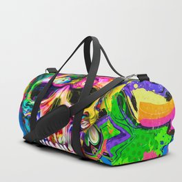 abstract colorful background with colorful skull Duffle Bag