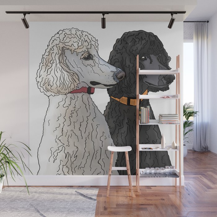 Pair of Poodles Wall Mural