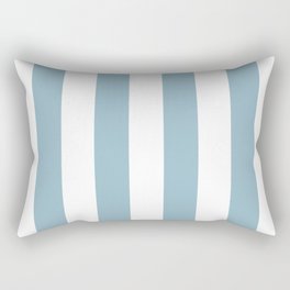 Large Baby Blue and White Vertical Cabana Tent Stripes Rectangular Pillow