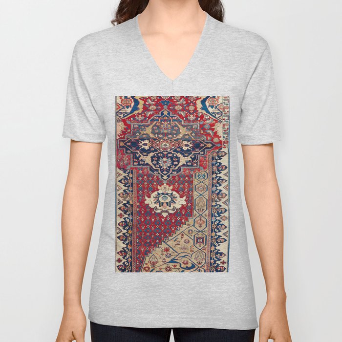 Bidjar Wagireh Northwest Persian Sampler Rug Print V Neck T Shirt